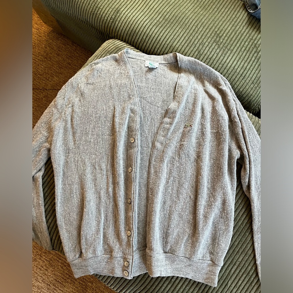 Izod Lacoste Women’s Gray Cardigan Sweater Large